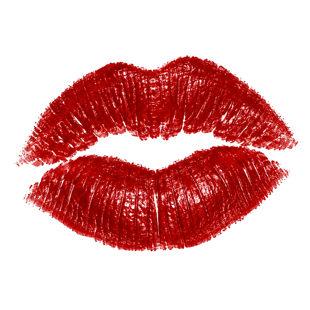 Red lipstick lip print